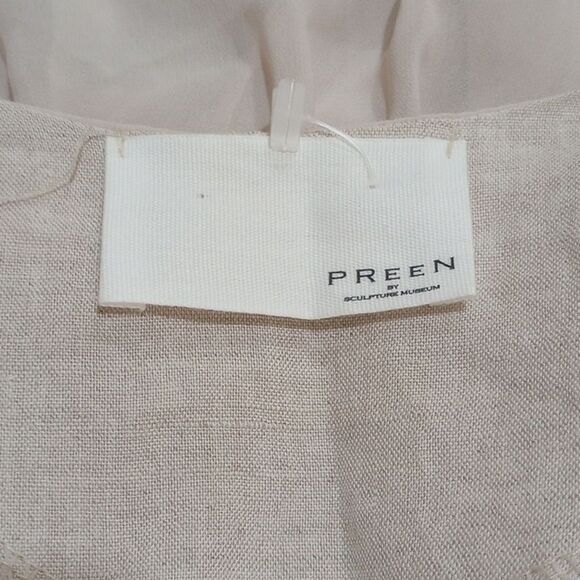 Preen  - Thornton Bregazzi By Culture Museum  Beige Linen & Chiffon Boho Vest - - Picture 7 of 7